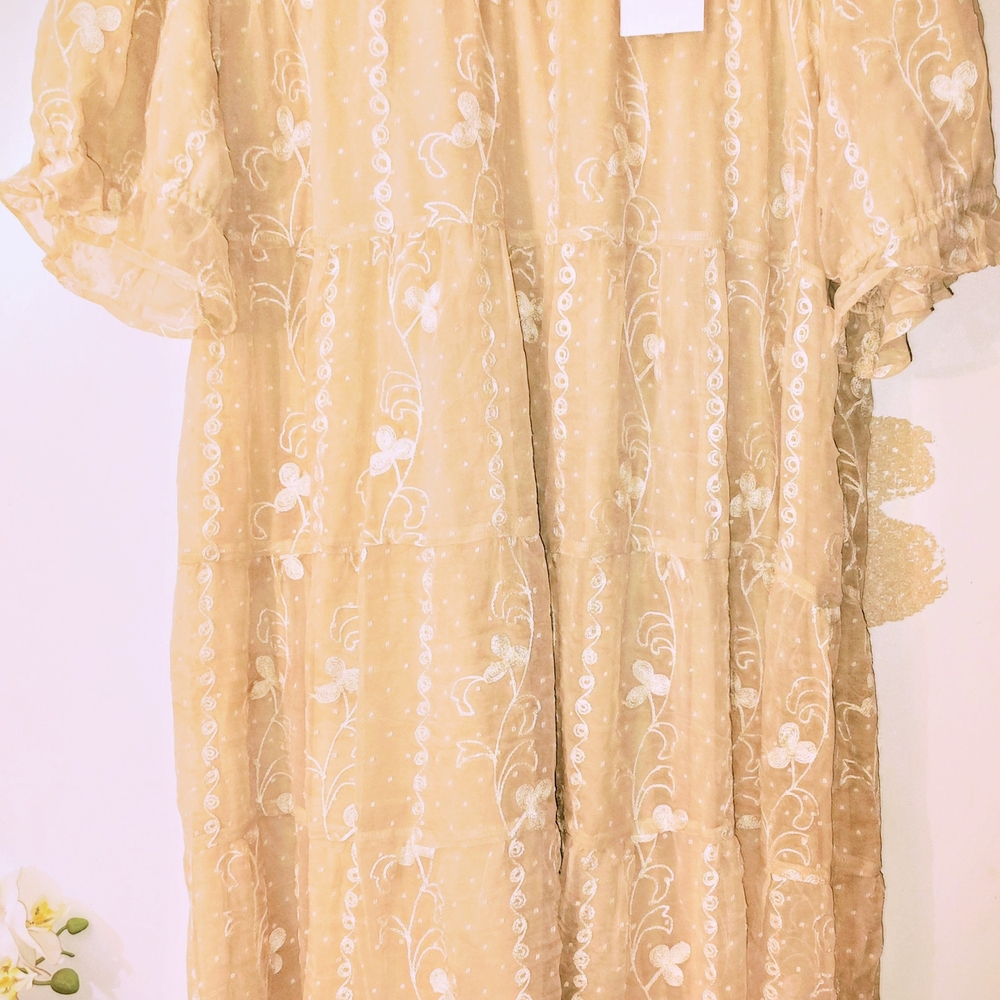 Elegant Cream Floral Dress